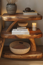 Mid Century Handcrafted Wooden Side Table For Furniture Decor
