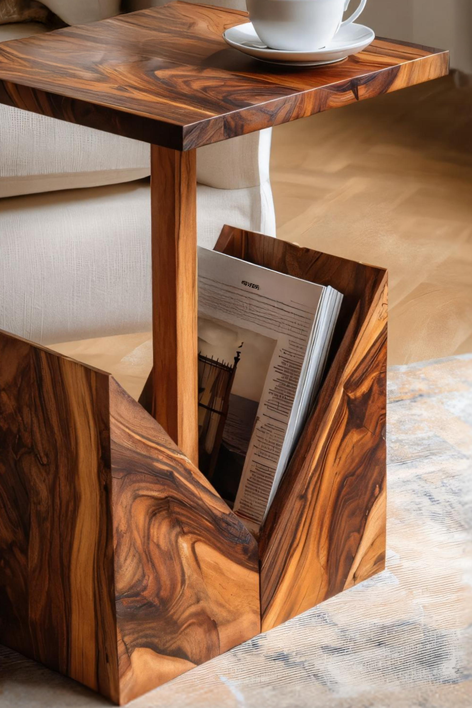 Farmhouse Handcrafted Wooden Side Table For Bedroom Decor