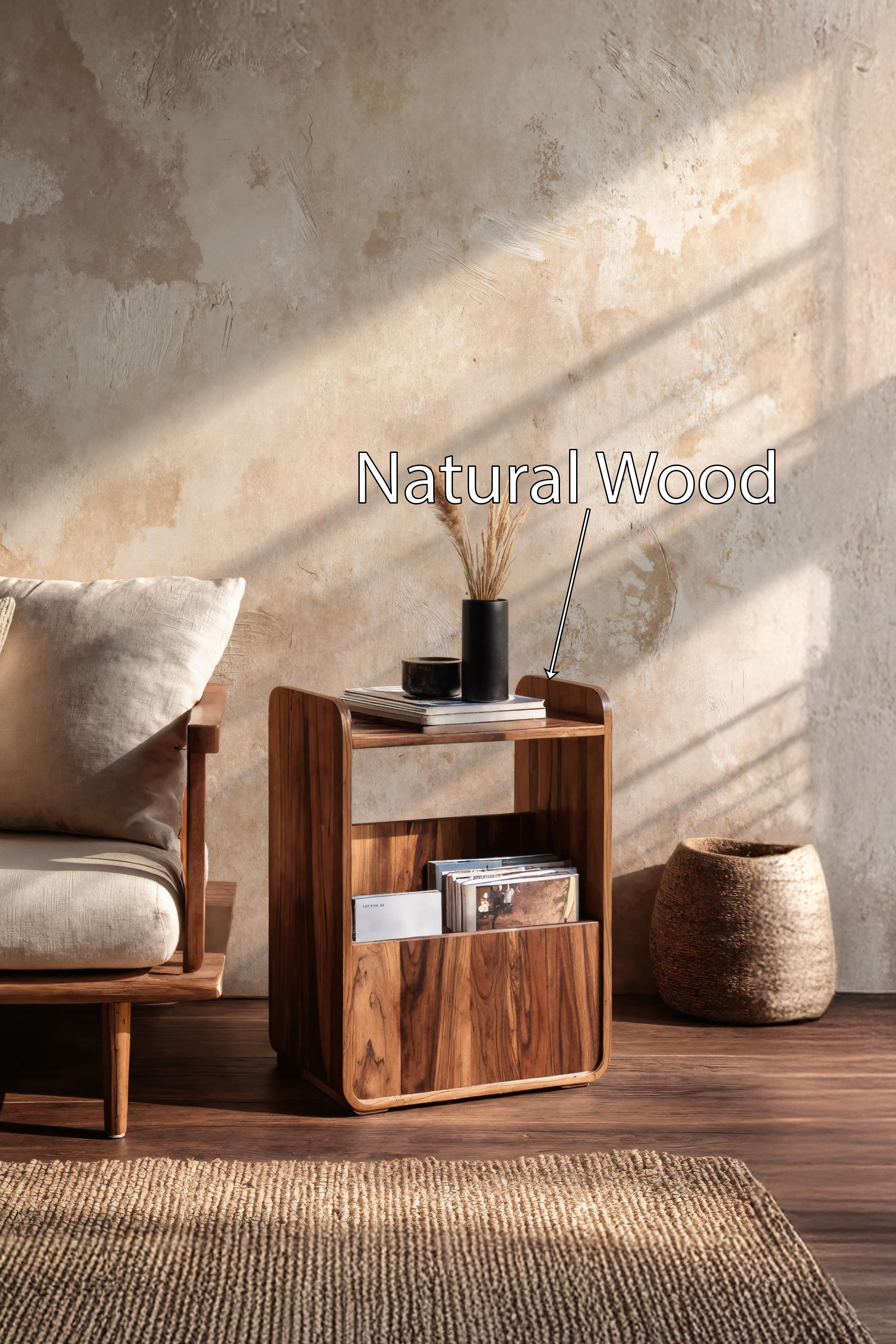 Mid Century Wooden Side Table For Living Room Furniture Decor