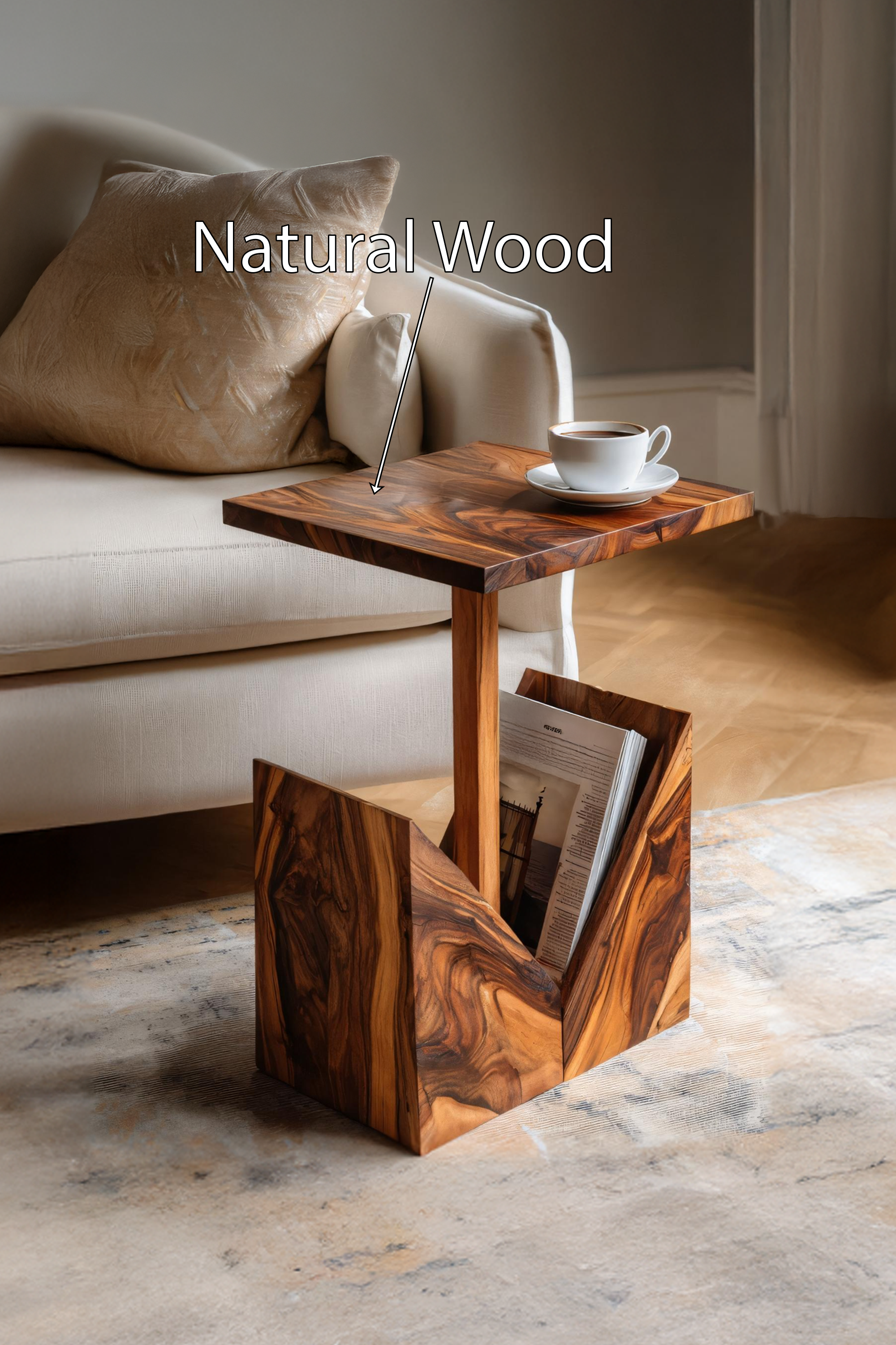 Farmhouse Handcrafted Wooden Side Table For Bedroom Decor