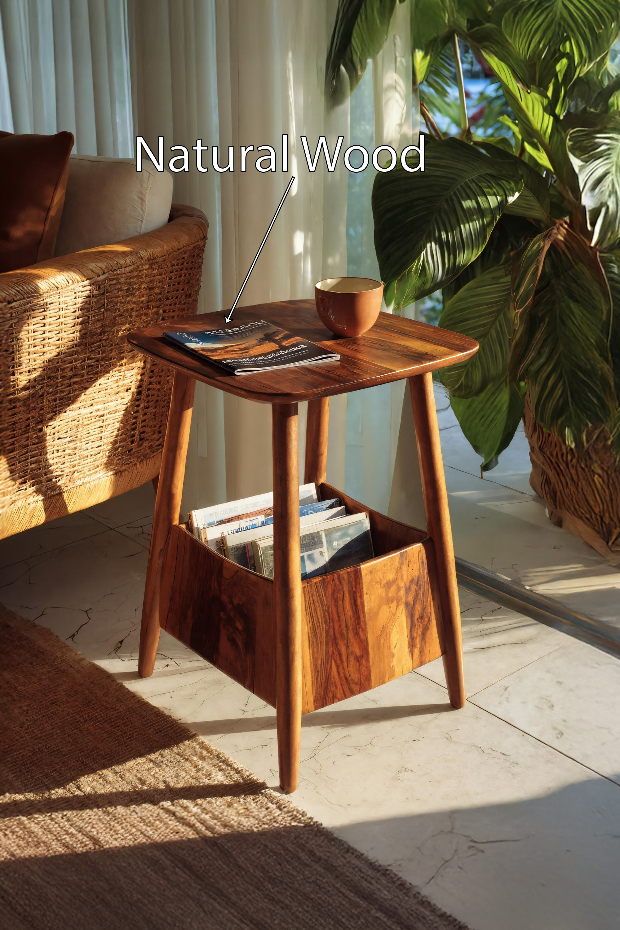 Handcrafted Wooden Side Table For Living Room And Furniture Decor