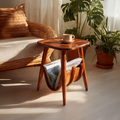 Farmhouse Solid Wood Side Table For Bedroom Decor And Home Style