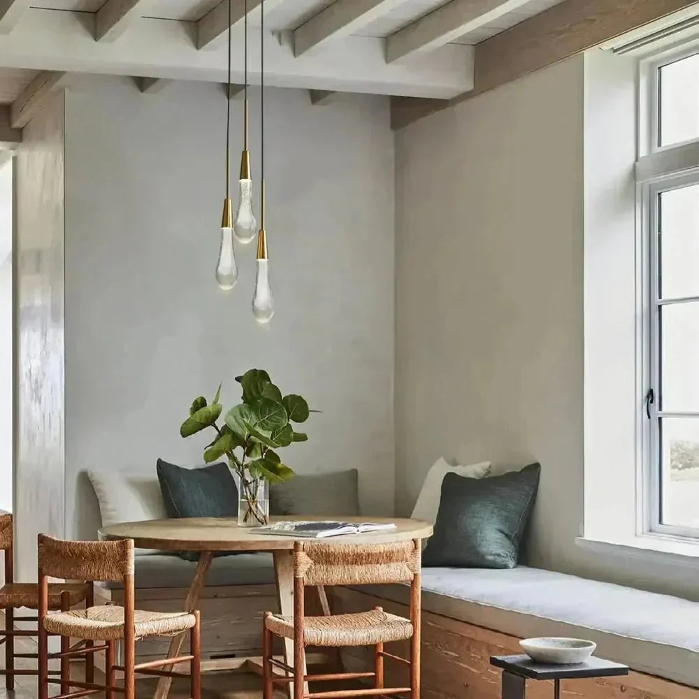 Soleil 3-Light Pendant in brass - modern dining room lighting