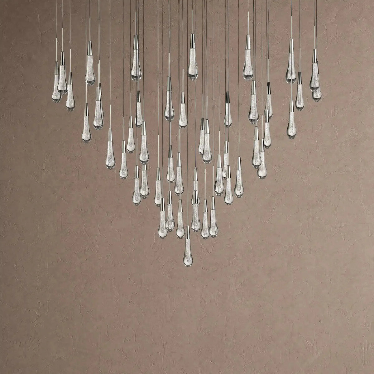 Soltaire Round Chandelier 17" 24" 36" 48" 58" | Modern Pendant Light Raindrop Chandelier - 39-Light 48"Blackcasivra