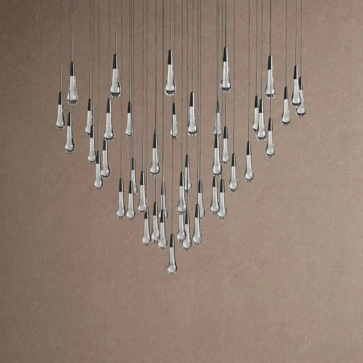 Soltaire Round Chandelier 17" 24" 36" 48" 58" | Modern Pendant Light Raindrop Chandelier - 39-Light 48"Blackcasivra