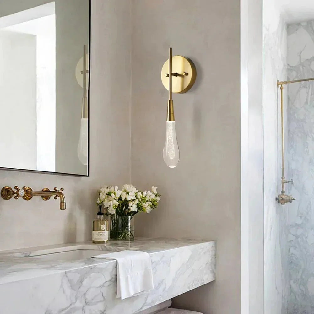 Soleil Wall Sconce in brass - bathroom lighting
