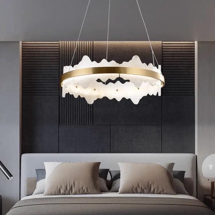 Spain Alabaster Brass Indoor Chandelier Lighting - casivra