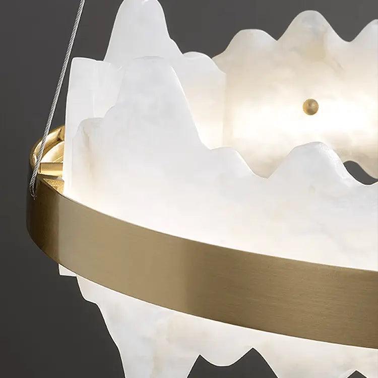Spain Alabaster Brass Indoor Chandelier Lighting - casivra