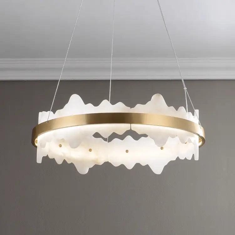 Spain Alabaster Brass Indoor Chandelier Lighting - casivra