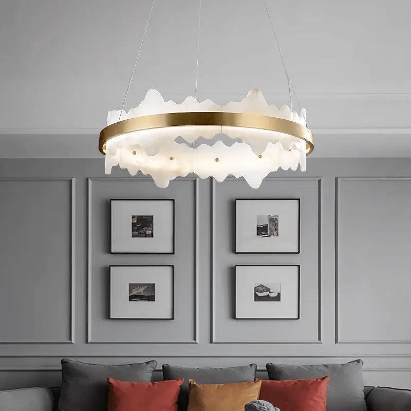 Spain Alabaster Brass Indoor Chandelier Lighting - casivra