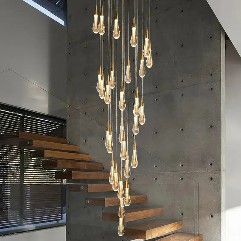 Spiral Raindrop Staircase Ceiling Lighting - 1 LightsWarm White 3000kcasivra