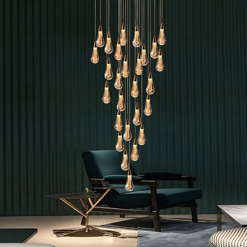 Spiral Raindrop Staircase Ceiling Lighting - 1 LightsWarm White 3000kcasivra