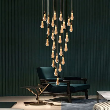 Spiral Raindrop Staircase Ceiling Lighting - 1 LightsWarm White 3000kcasivra