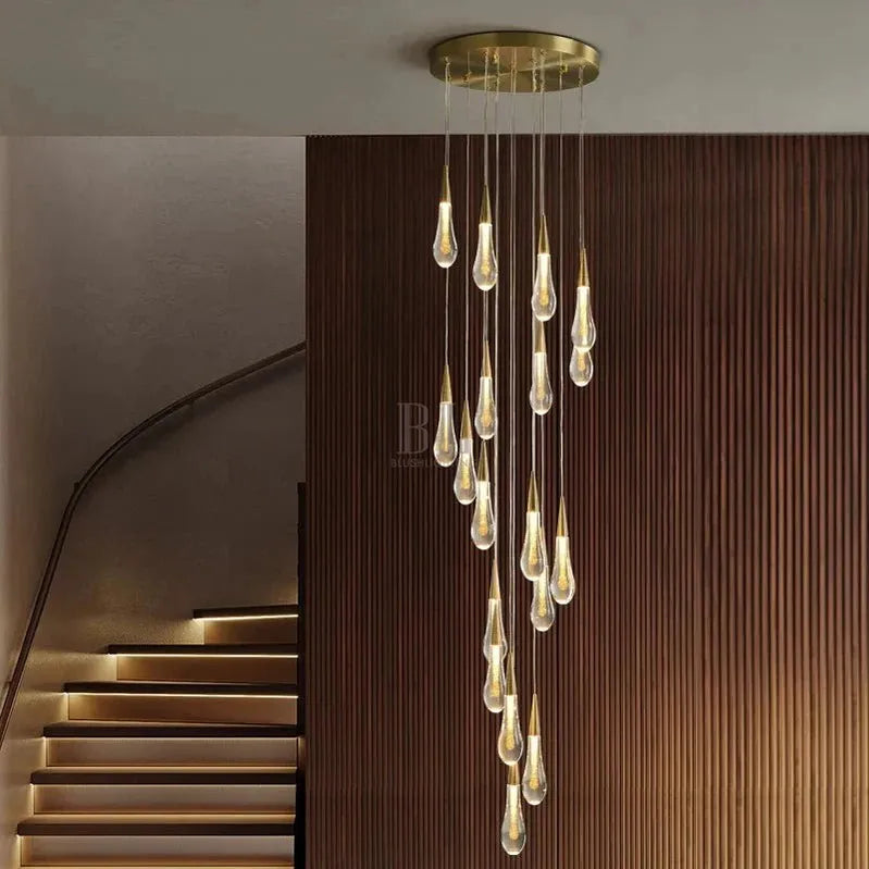 Spiral Raindrop Staircase Ceiling Lighting - 1 LightsWarm White 3000kcasivra