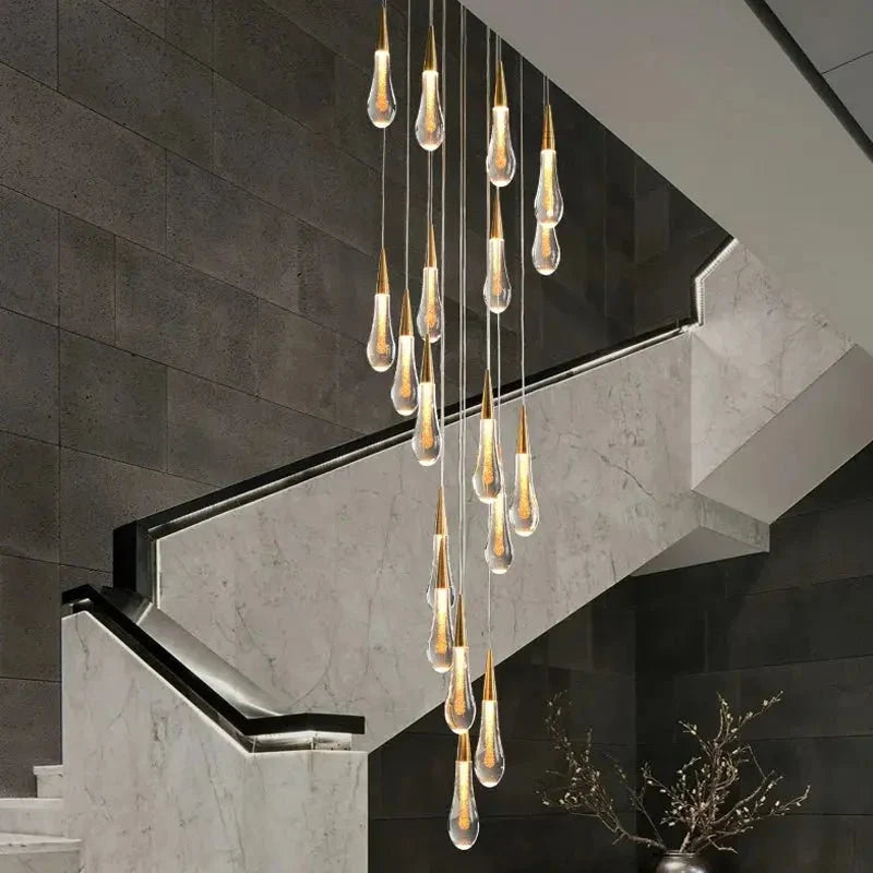 Spiral Raindrop Staircase Ceiling Lighting - 1 LightsWarm White 3000kcasivra