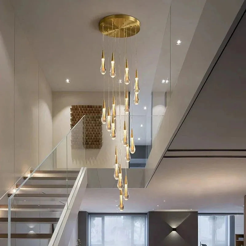 Spiral Raindrop Staircase Ceiling Lighting - 1 LightsWarm White 3000kcasivra