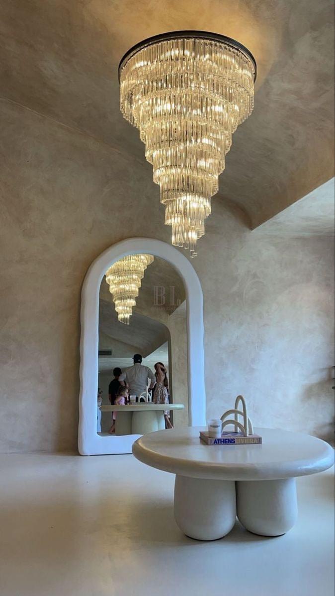 Spiral Tiered Crystal Chandelier in Black Finish - D19.7"*H25.6"Warm Lightcasivra