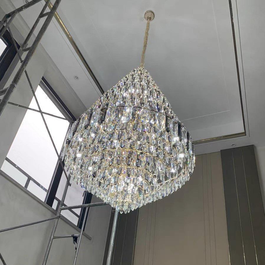 Staircase/Foyer Chandelier With High Clarity Crystals Luxury Ceiling Light - casivra