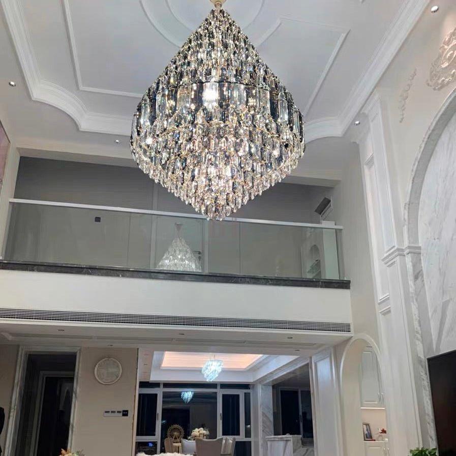 Staircase/Foyer Chandelier With High Clarity Crystals Luxury Ceiling Light - casivra