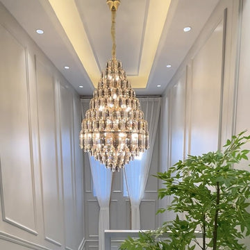 Staircase/Foyer Chandelier With High Clarity Crystals Luxury Ceiling Light - casivra
