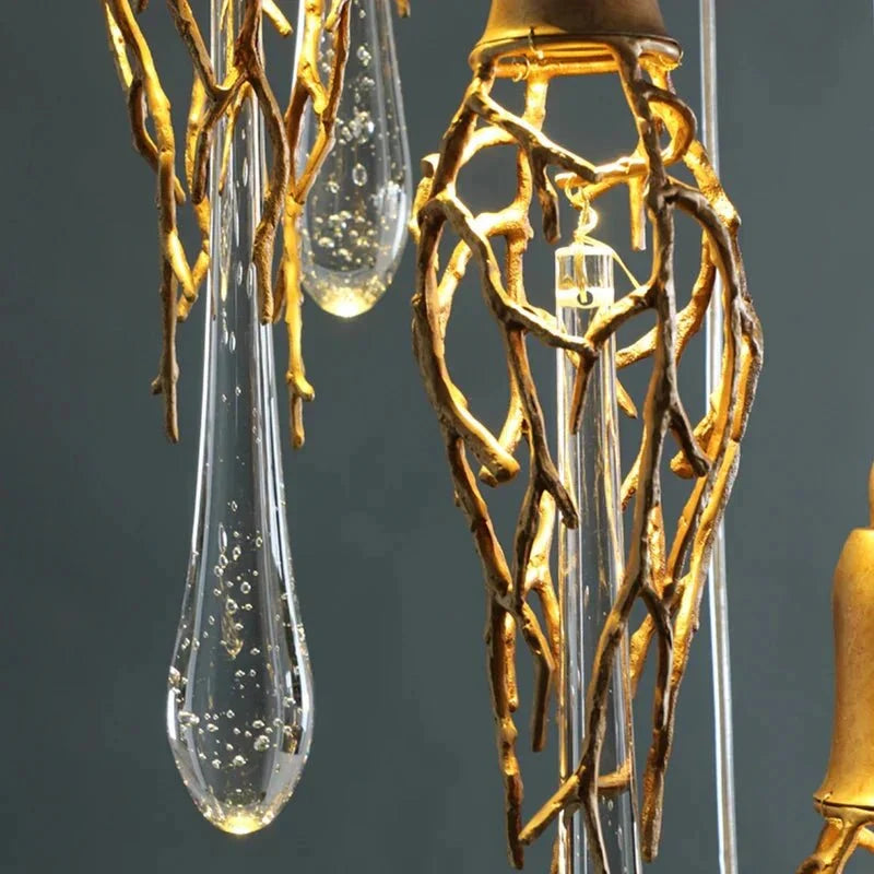 Stairwell Branch Strata Crystal Spiral Chandelier - Copper5 Lightscasivra