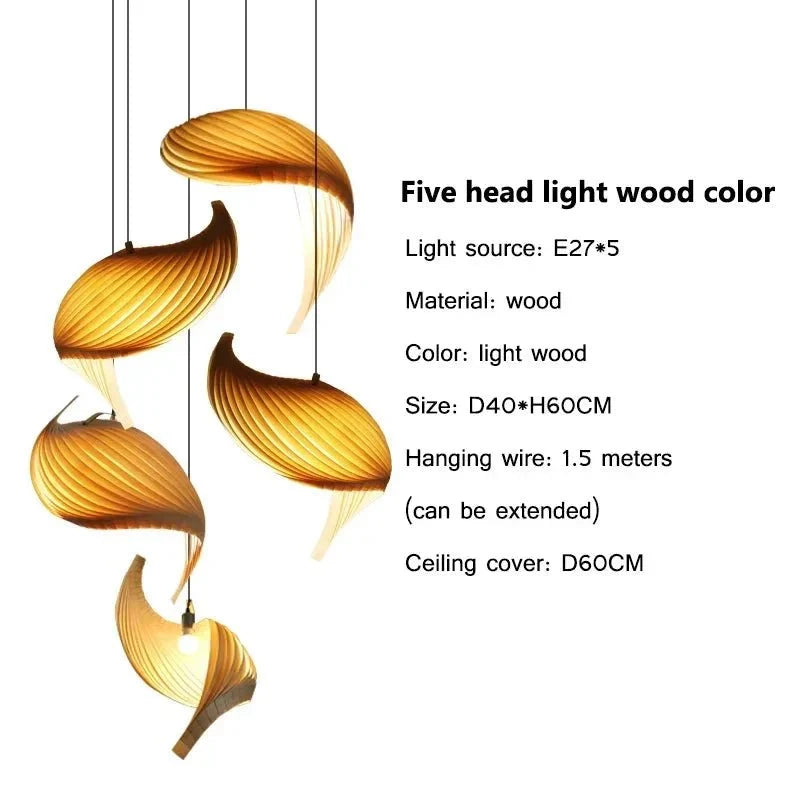 Storm Modern Pendant Chandelier - Light Wood2 LightsWarm White 3000Kcasivra