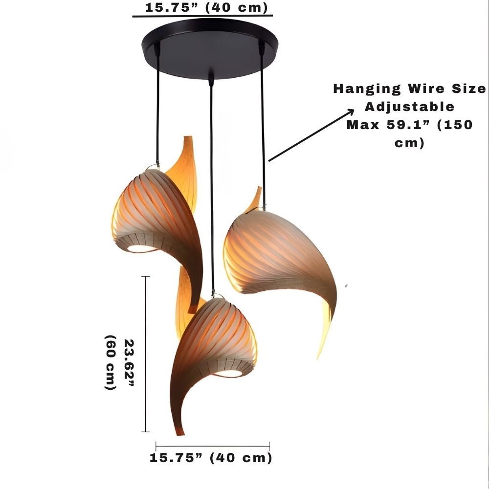 Storm Modern Pendant Chandelier - Light Wood2 LightsWarm White 3000Kcasivra