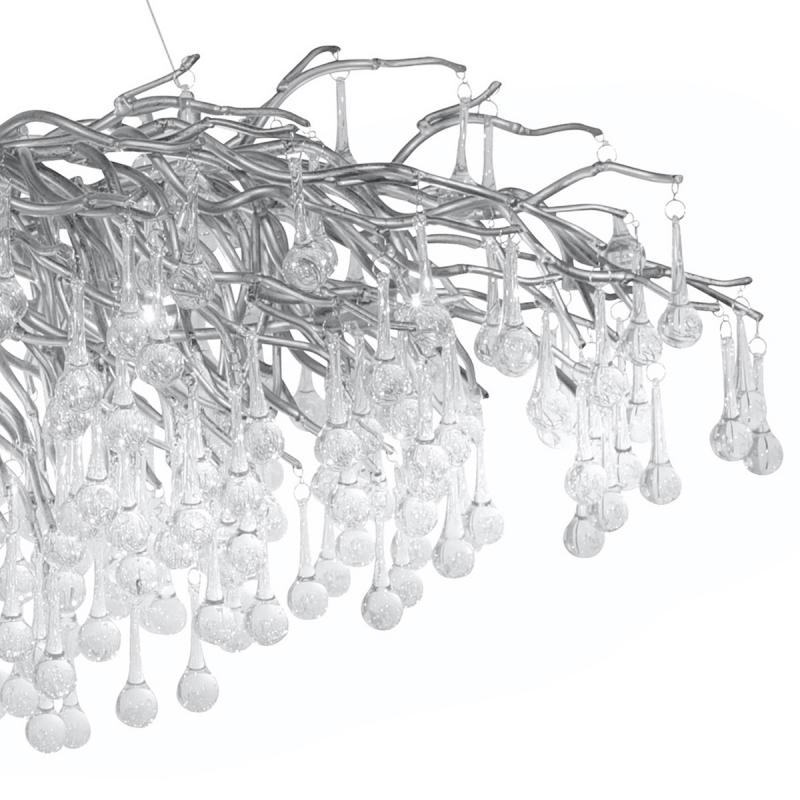 Stunning Tree Branch Crystal Chandelier with Clear Teardrop - shaped for Living/Dining Room - Rectangle L39.4”*W25.6”*H25.6”/10 Lights/27kgChromeWarm Lightcasivra