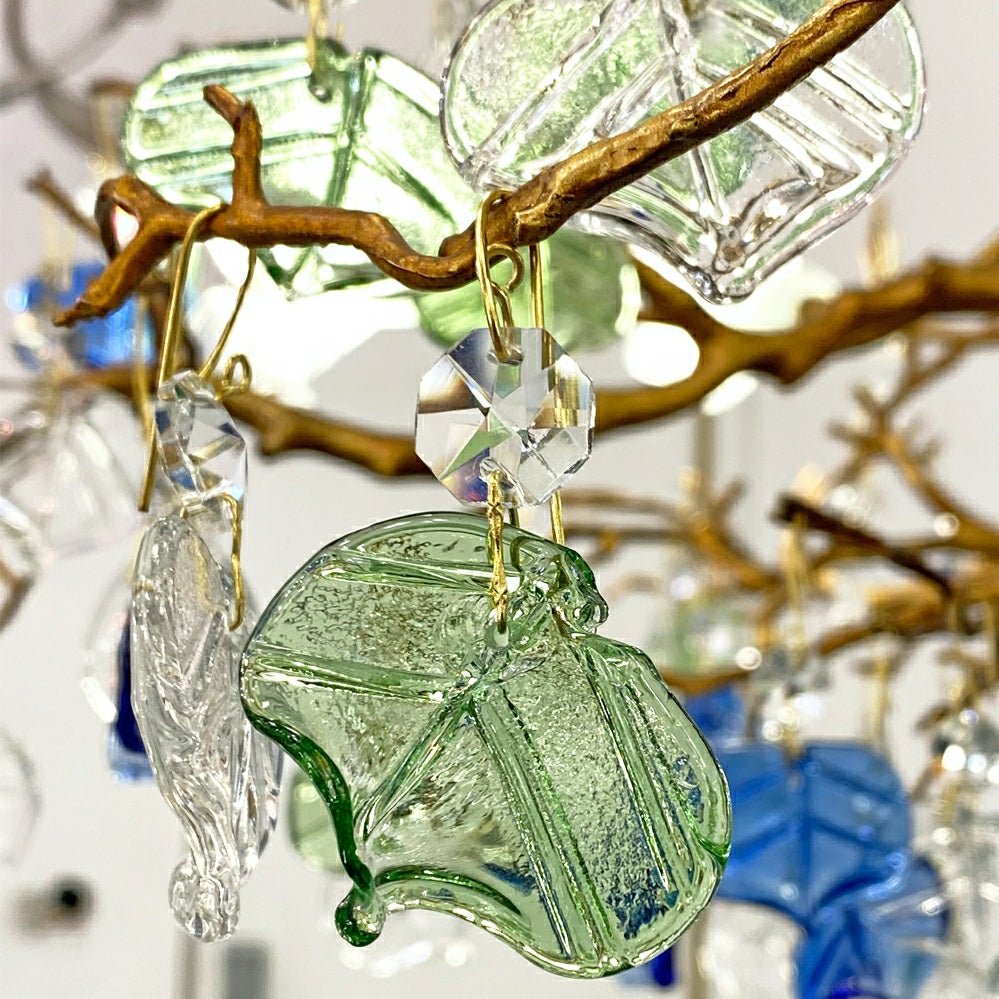Stylish Colored Glaze Flower Crystal Chandelier Brass Tree Branch Ceiling Light For Living Room Hotel Hall - D35.4"*H43.3"/51kgWarm Lightcasivra