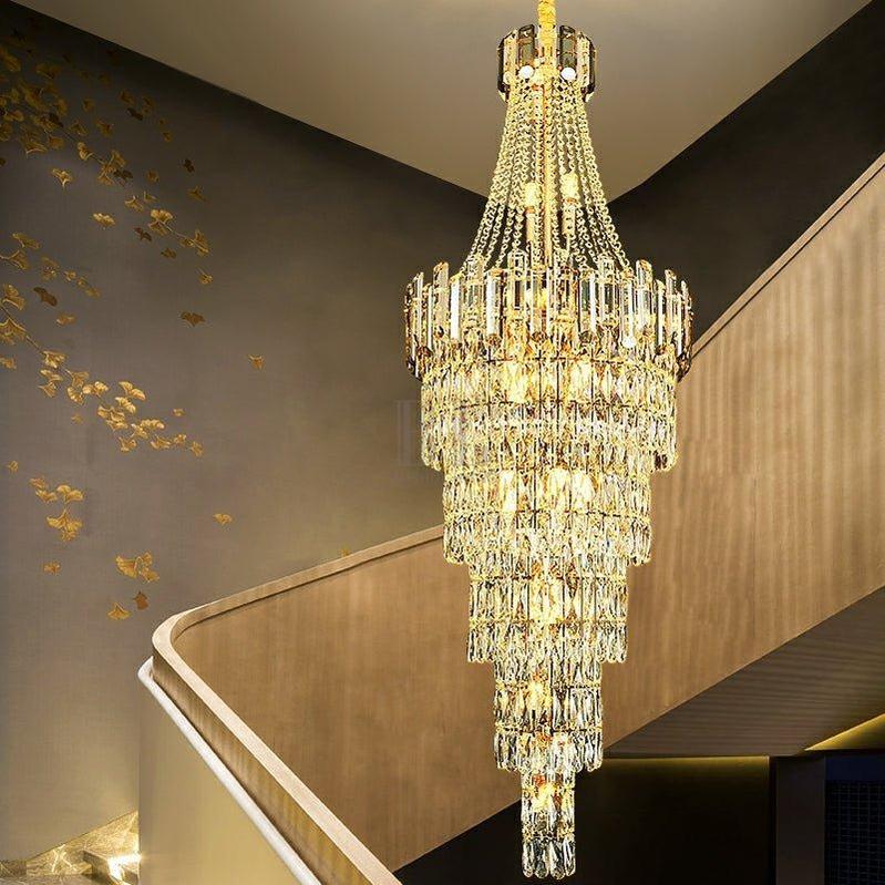 Stylish Foyer Long Staircase Chandelier Large Crystal Ceiling Lighting Fixture For Living Room Decoration-Chandeliers-casivra-casivra