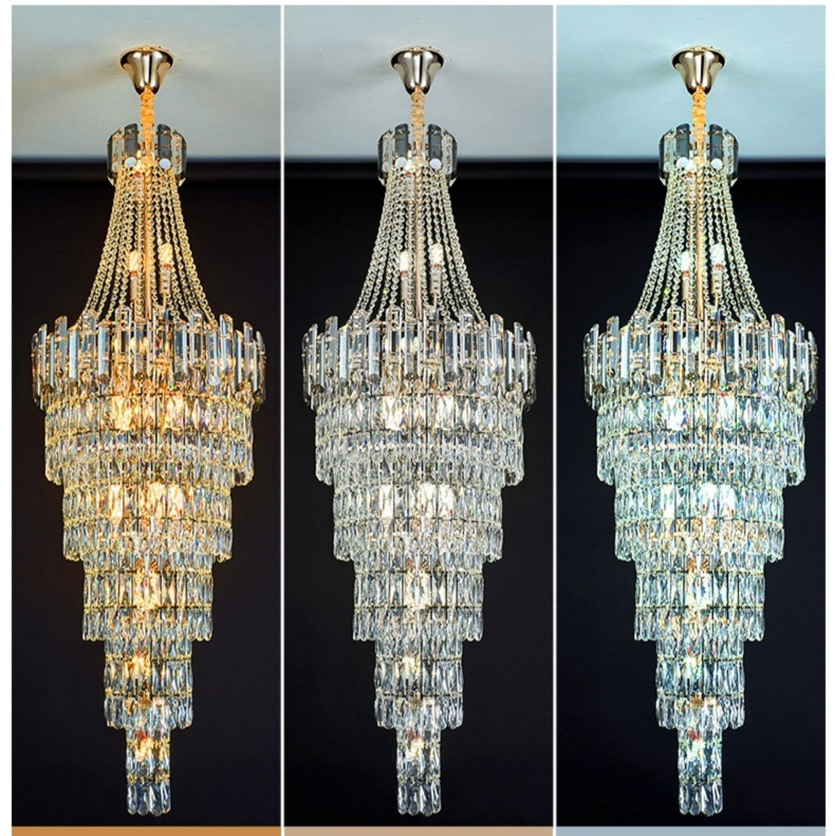 Stylish Foyer Long Staircase Chandelier Large Crystal Ceiling Lighting Fixture For Living Room Decoration-Chandeliers-casivra-casivra