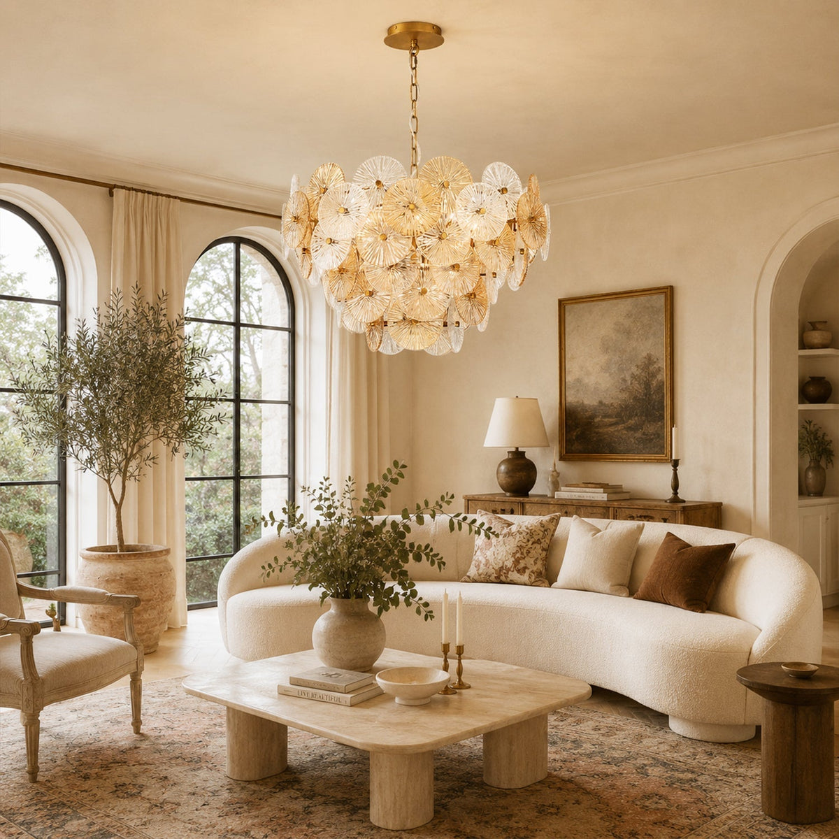 Suna Round Chandelier 12 Light 30"W - casivra