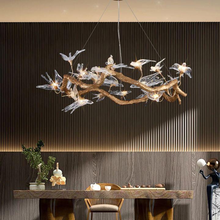 Swallow Branch Chandelier - Size: Dia 33.4″(85cm) x H 13.7″(35cm)Warm Lightcasivra