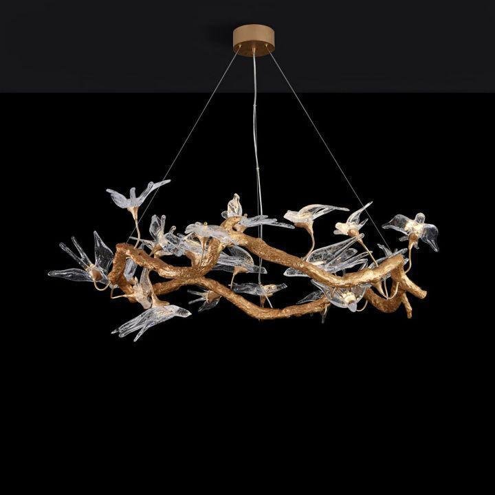 Swallow Branch Chandelier - Size: Dia 33.4″(85cm) x H 13.7″(35cm)Warm Lightcasivra