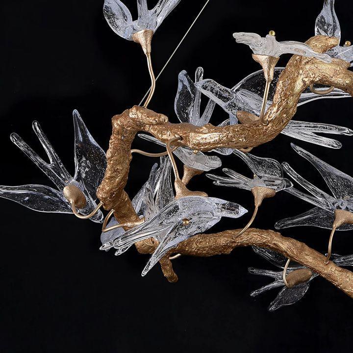 Swallow Branch Chandelier - Size: Dia 33.4″(85cm) x H 13.7″(35cm)Warm Lightcasivra