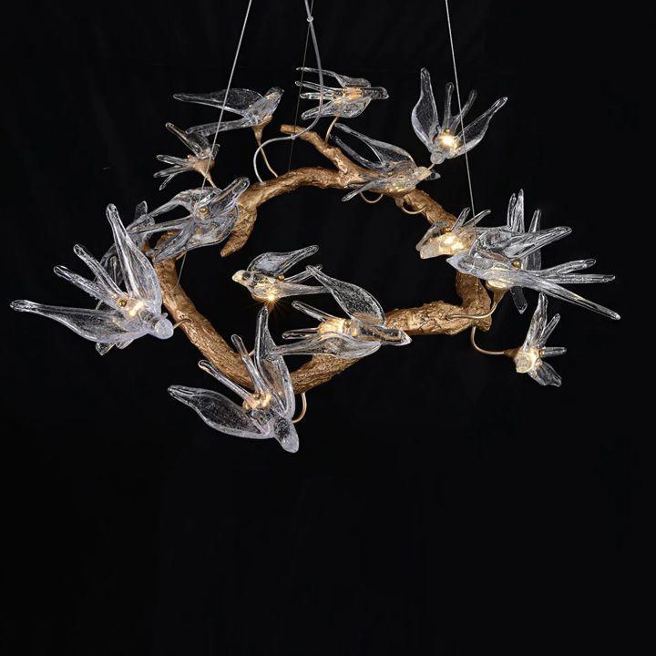 Swallow Branch Chandelier - Size: Dia 33.4″(85cm) x H 13.7″(35cm)Warm Lightcasivra