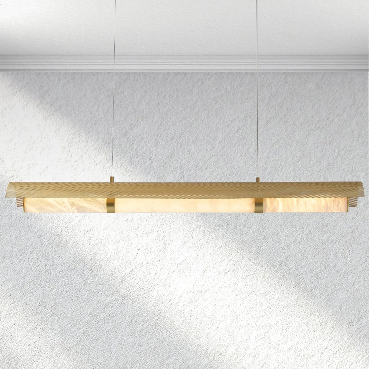Swaroevan Mirage Alabaster Linear Chandelier - casivra
