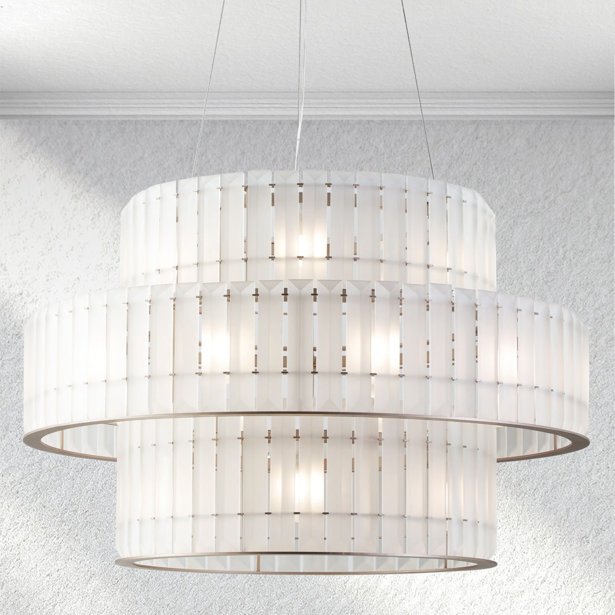 Swaroevan Parallel Round Chandelier - Triple Layercasivra