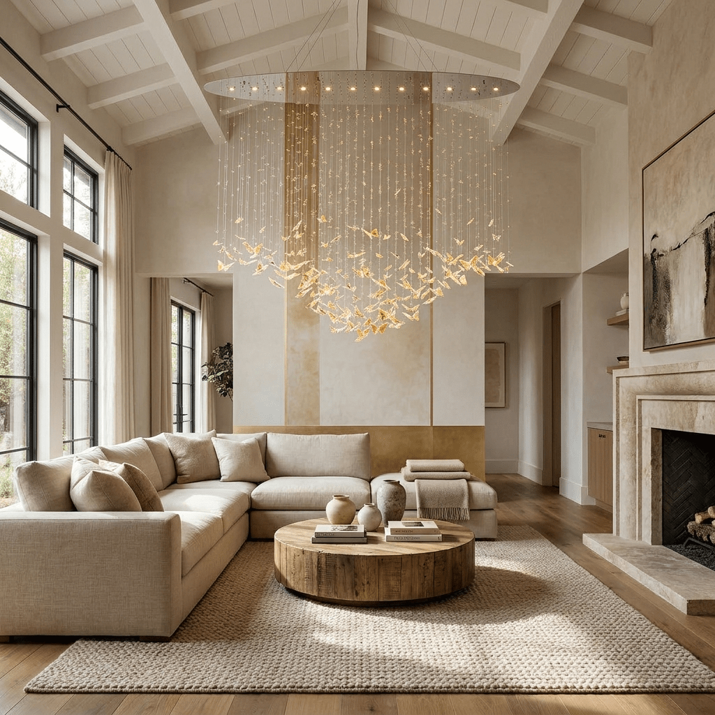 Sylvane LED K9 Crystal Branch Chandelier - L 59.1″ × W 11.8″ × H 59.1″Amber & ClearWarm Lightcasivra