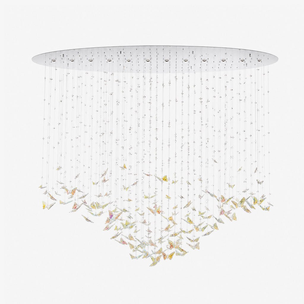 Sylvane LED K9 Crystal Branch Chandelier - L 59.1″ × W 11.8″ × H 59.1″Amber & ClearWarm Lightcasivra
