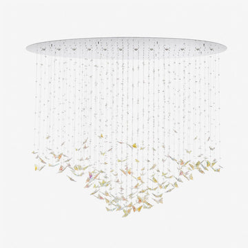 Sylvane LED K9 Crystal Branch Chandelier - L 59.1″ × W 11.8″ × H 59.1″Amber & ClearWarm Lightcasivra