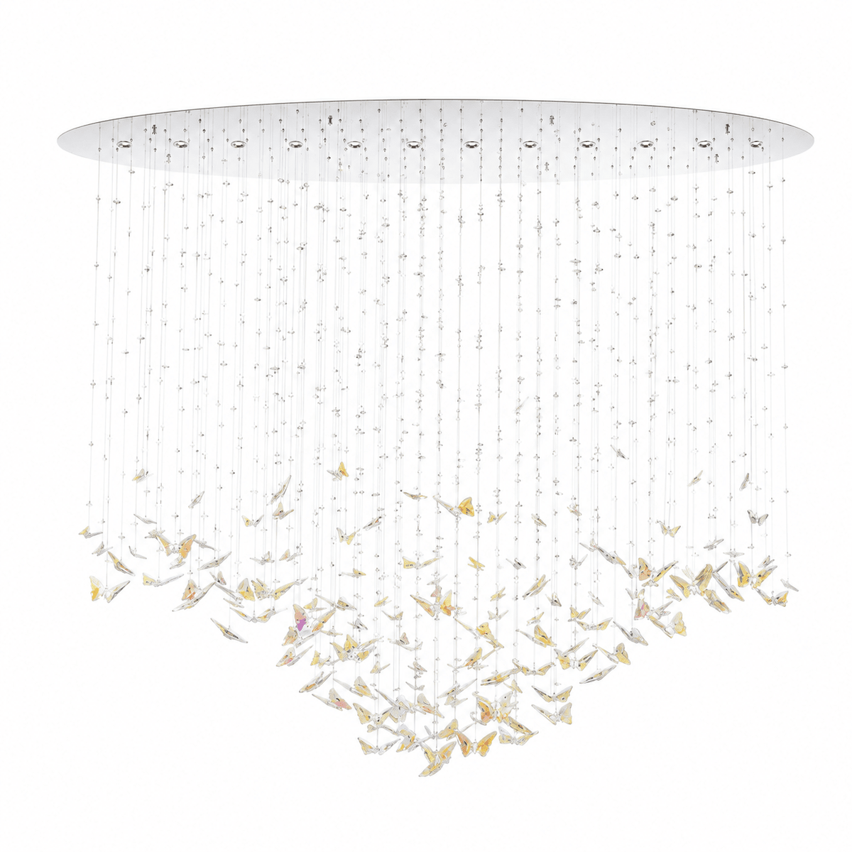 Sylvane LED K9 Crystal Branch Chandelier - L 59.1″ × W 11.8″ × H 59.1″Amber & ClearWarm Lightcasivra