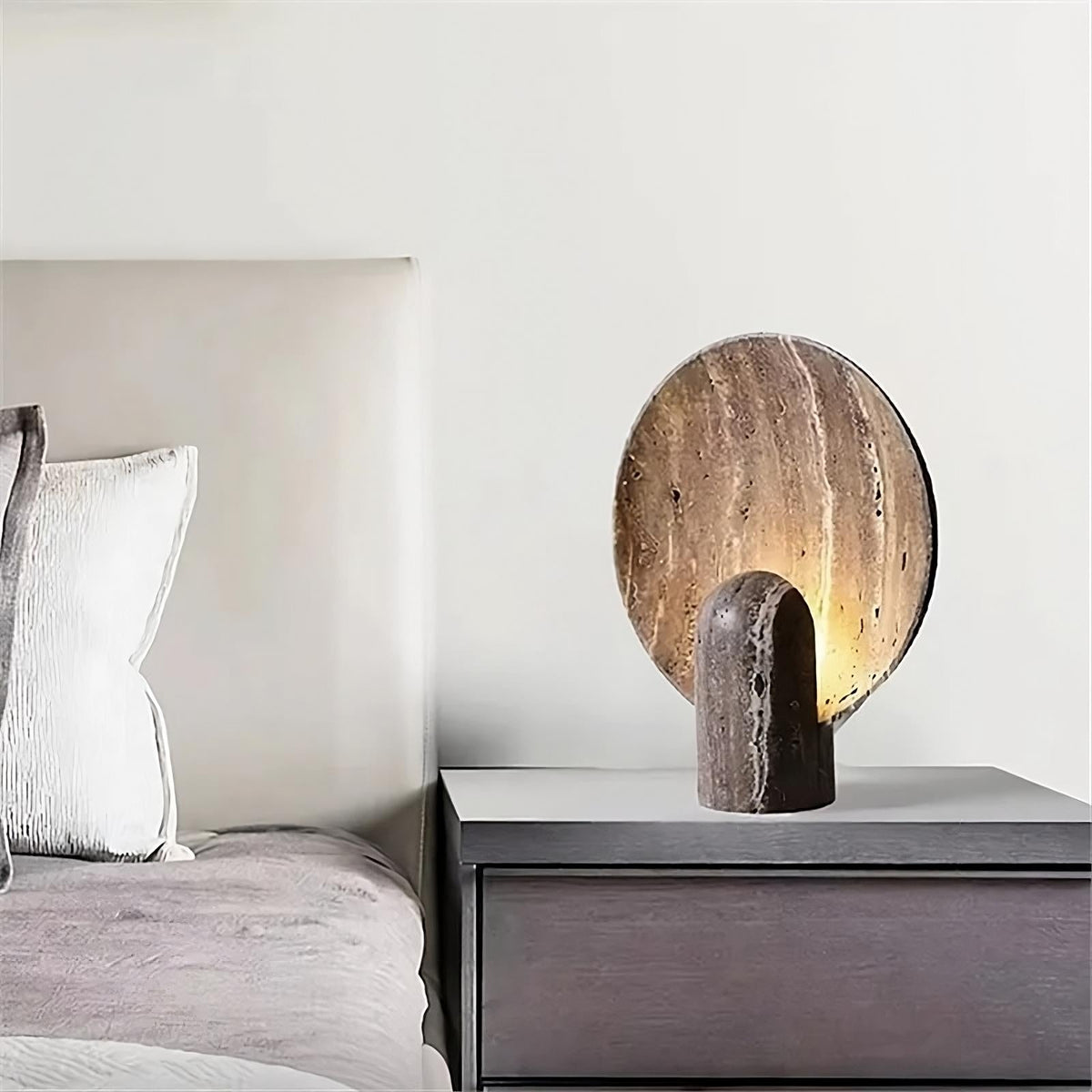 buyLivia Travertine Table Lamp - Morsale