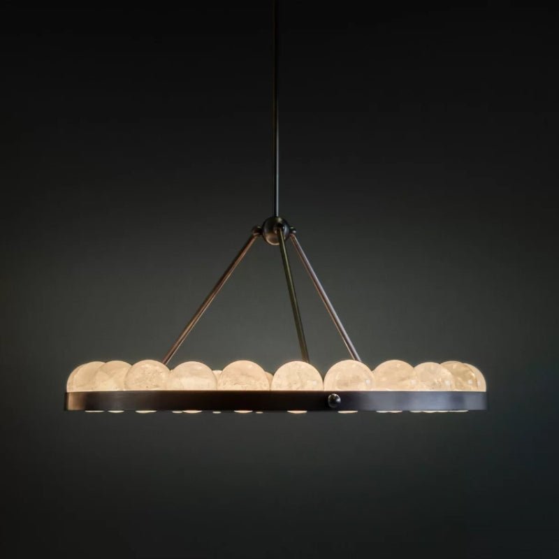 Tamsin Modern Designer Alabaster Round Chandelier for Living Room - 35.4″casivra