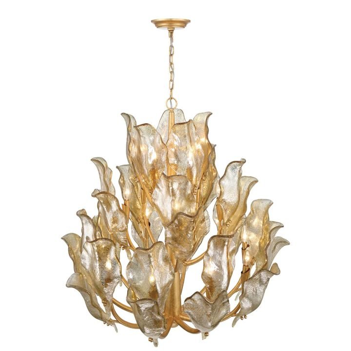 Tarot Modern Glass Chandelier - Gold20 Lightcasivra
