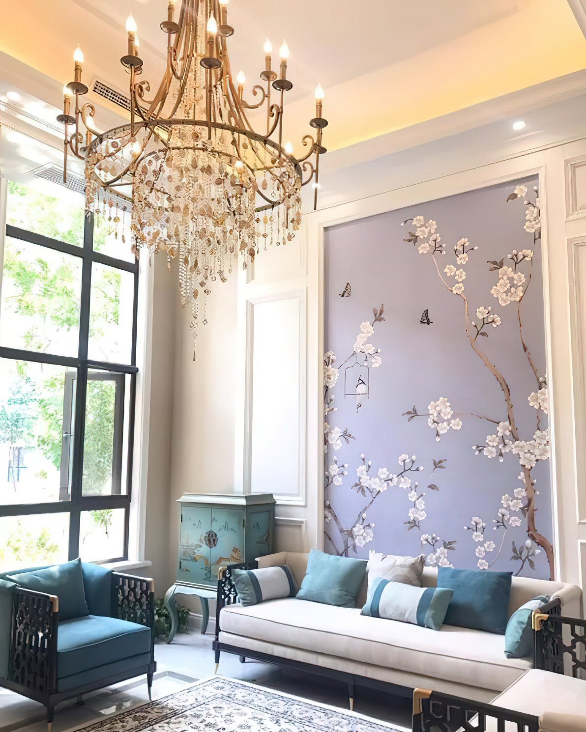 Tatum Lux Shell Crystal Chandelier - 9 Heads ∅ 31.5″ x H 47.2″/ Dia 80cm x H 120cmCopper & Clear Crystalcasivra