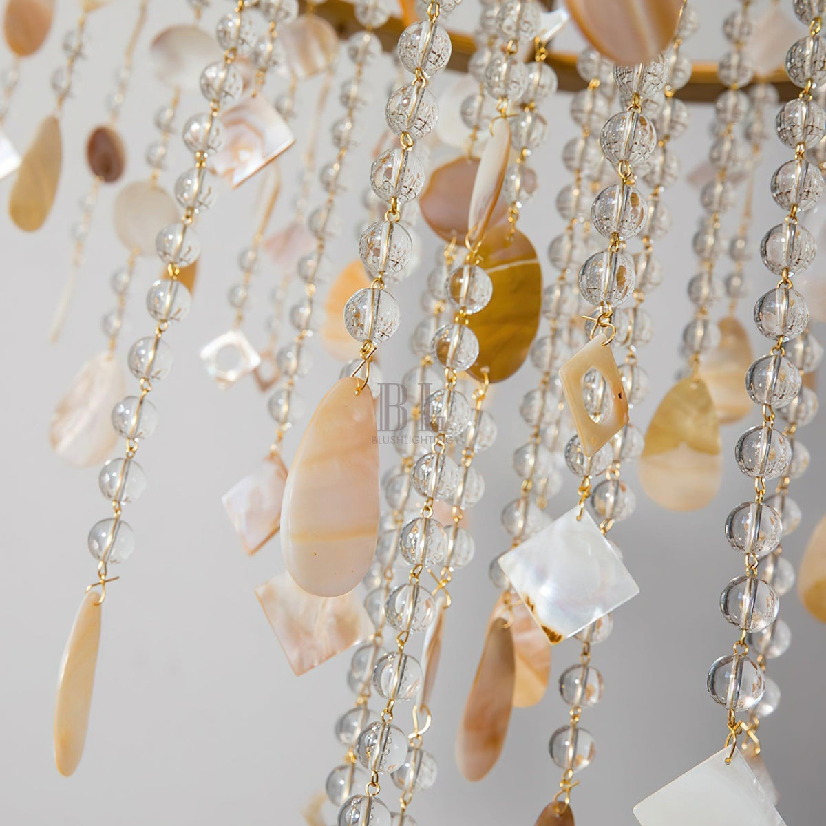 Tatum Lux Shell Crystal Chandelier - 18 Heads ∅ 47.2″ x H 70.9″ / Dia 120cm x H 180cmCopper & Clear Crystalcasivra