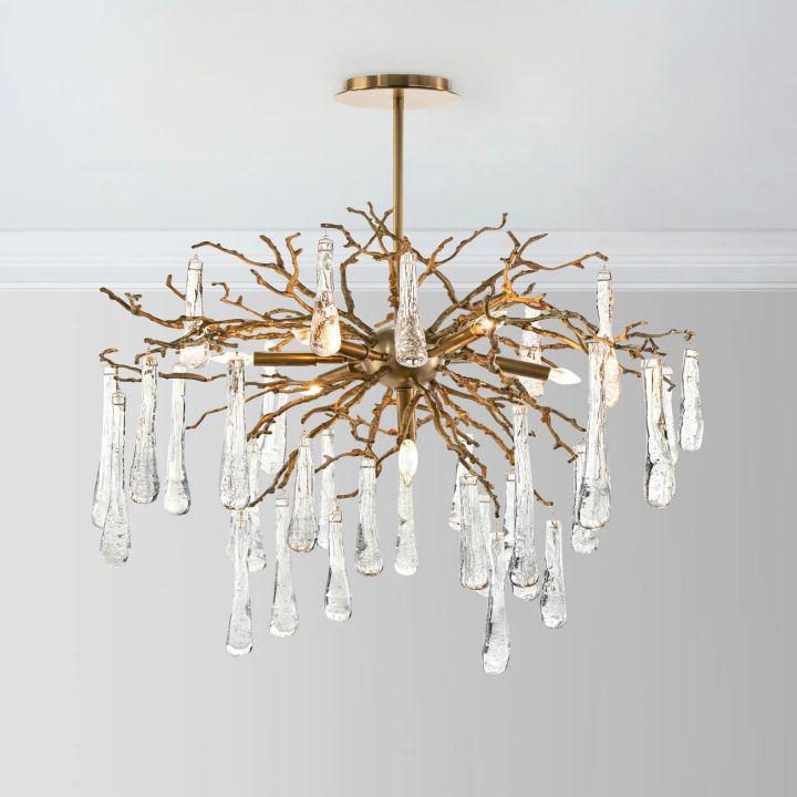 Teardrop 7 - Light Chandelier - Lacquered Burnished Brasscasivra