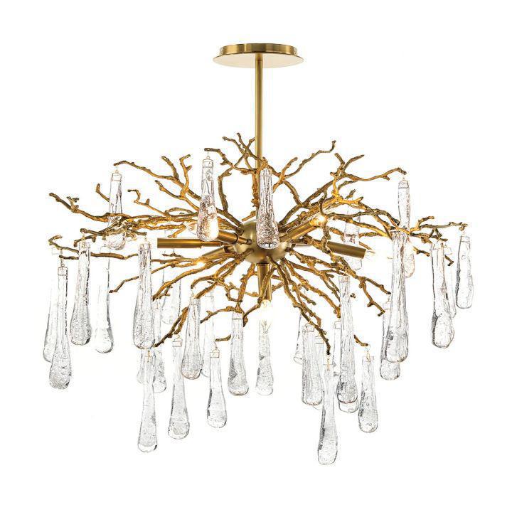 Teardrop 7 - Light Chandelier - Lacquered Burnished Brasscasivra