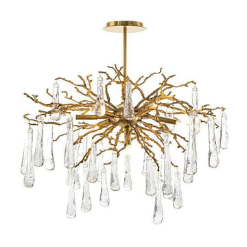 Teardrop 7 - Light Chandelier - Lacquered Burnished Brasscasivra